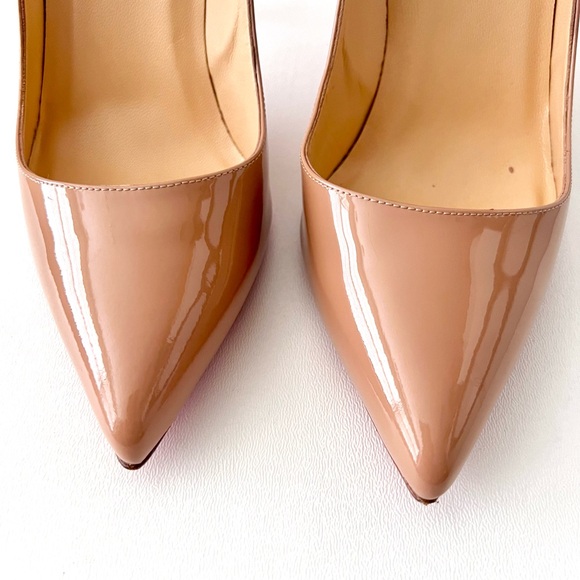 CHRISTIAN LOUBOUTIN || Pigalle 100 Patent Nude Pointed Pumps High Heel US 9 - Picture 3 of 14